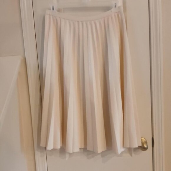 ILGWU union-made in the USA vintage 60s cream pleated midi skirt - Picture 1 of 8